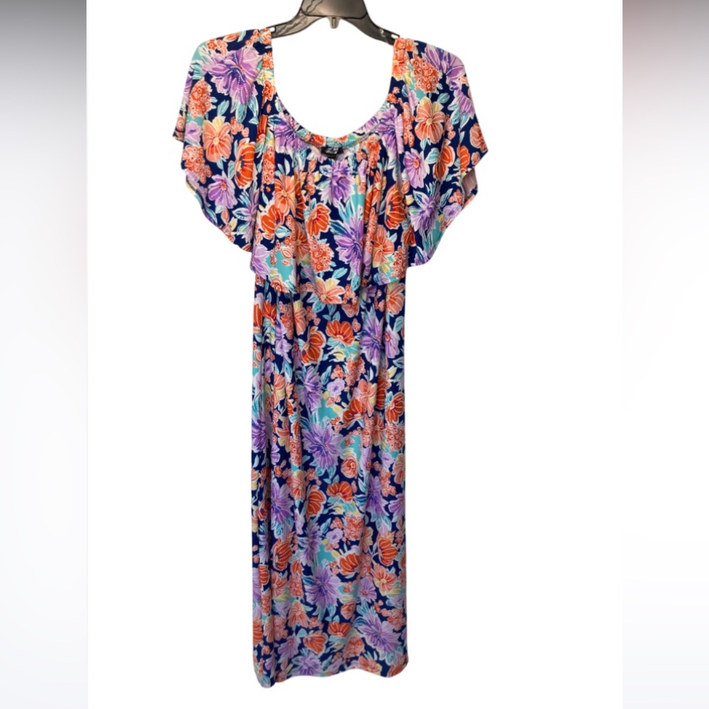 Ellen weaver dress floral print colorful pattern boho casual party size 3X